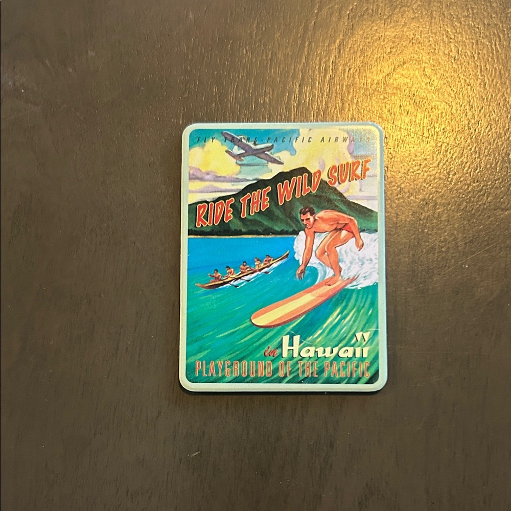Vintage Hawaii Surfing Magnet